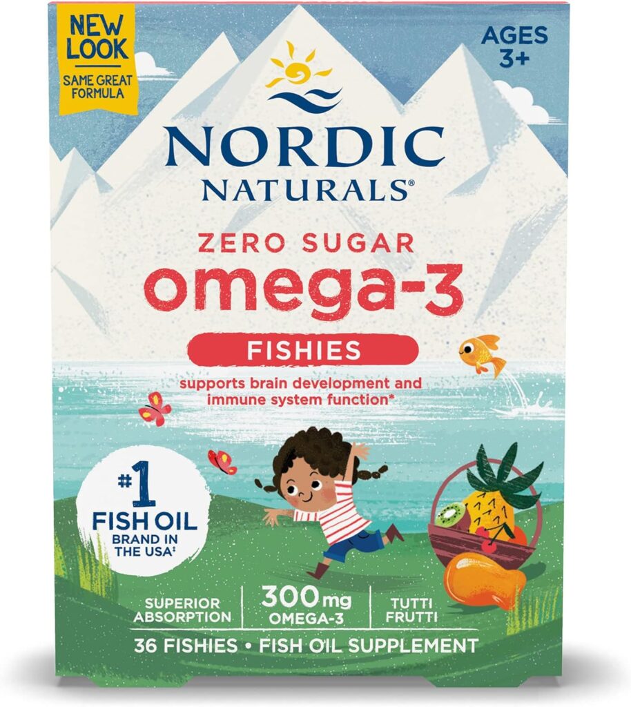 Nordic Naturals Nordic Omega-3 Fishies, Tutti Frutti - 36 Fishies - 300 mg Total Omega-3s with EPA  DHA - Healthy Brain, Mood, Vision  Immune System - Non-GMO - 36 Servings