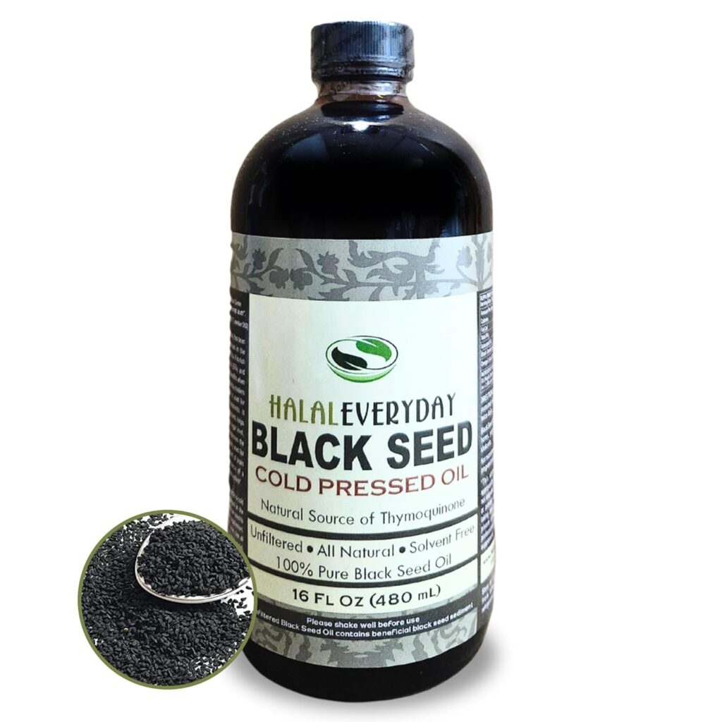 Cold Pressed Black Seed Oil - Glass Bottle, Unfiltered comes with Black Seed Residu Black Cumin Nigella Sativa non-GMO 100% Pure Blackseed Oil Kalonji Oil (8oz Glass)