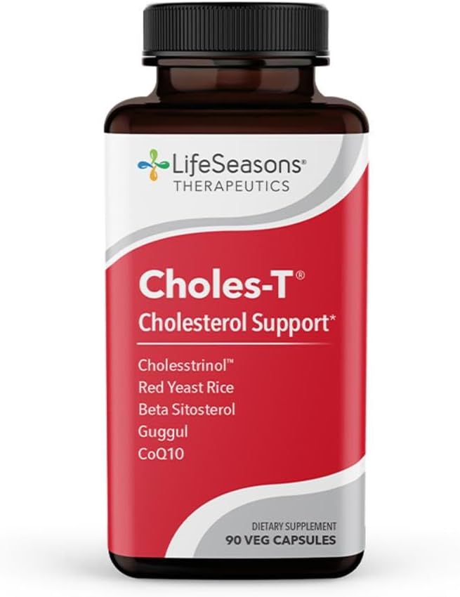 Life Seasons - Choles-T - Cholesterol Support Supplement - Promotes Healthy Heart  Liver Function - Maintains Normal Levels - Red Yeast Rice, CoQ10, Guggul  Phytosterols - 90 Capsules