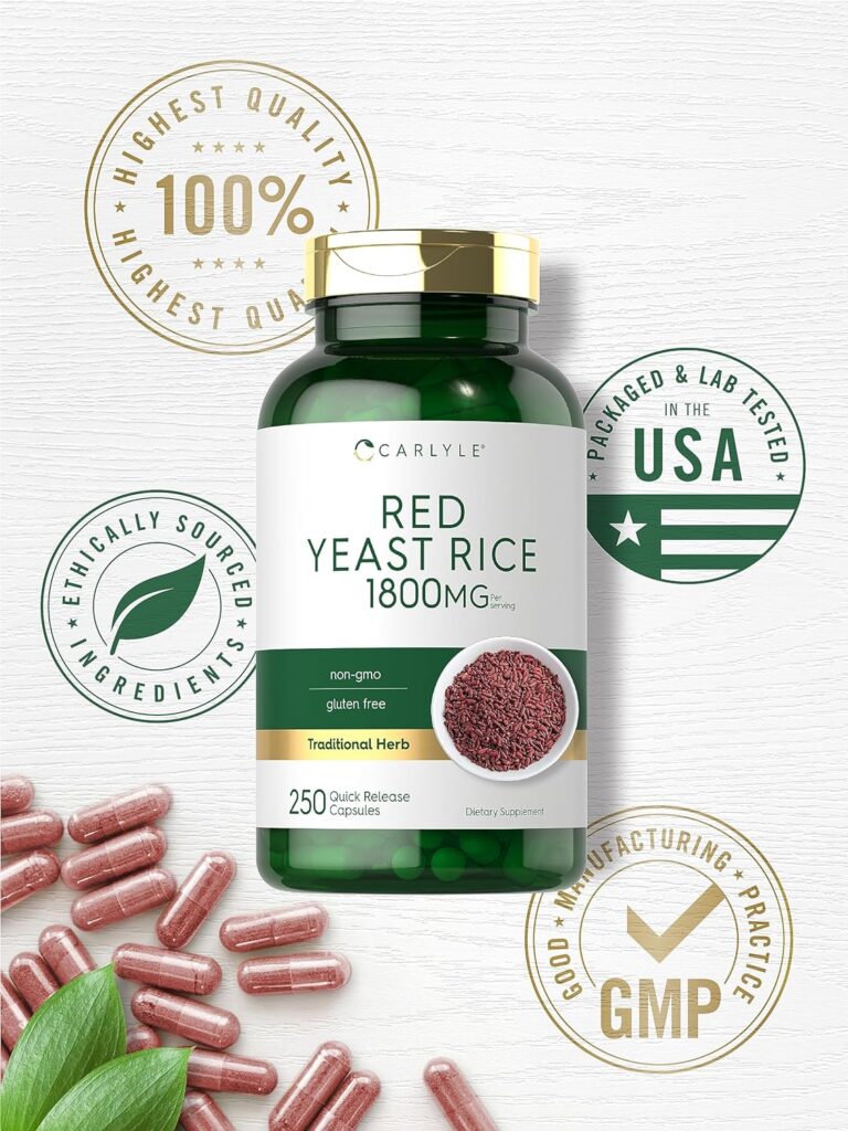 Carlyle Red Yeast Rice | 250 Capsules | Non-GMO, Gluten Free Supplement