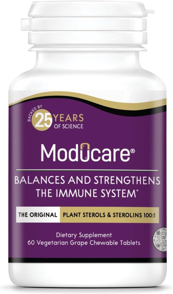 Moducare Daily Immune Support, Plant Sterol Dietary Supplement, Grape Flavored, 60 chewable Tablets (Packaging May Vary)