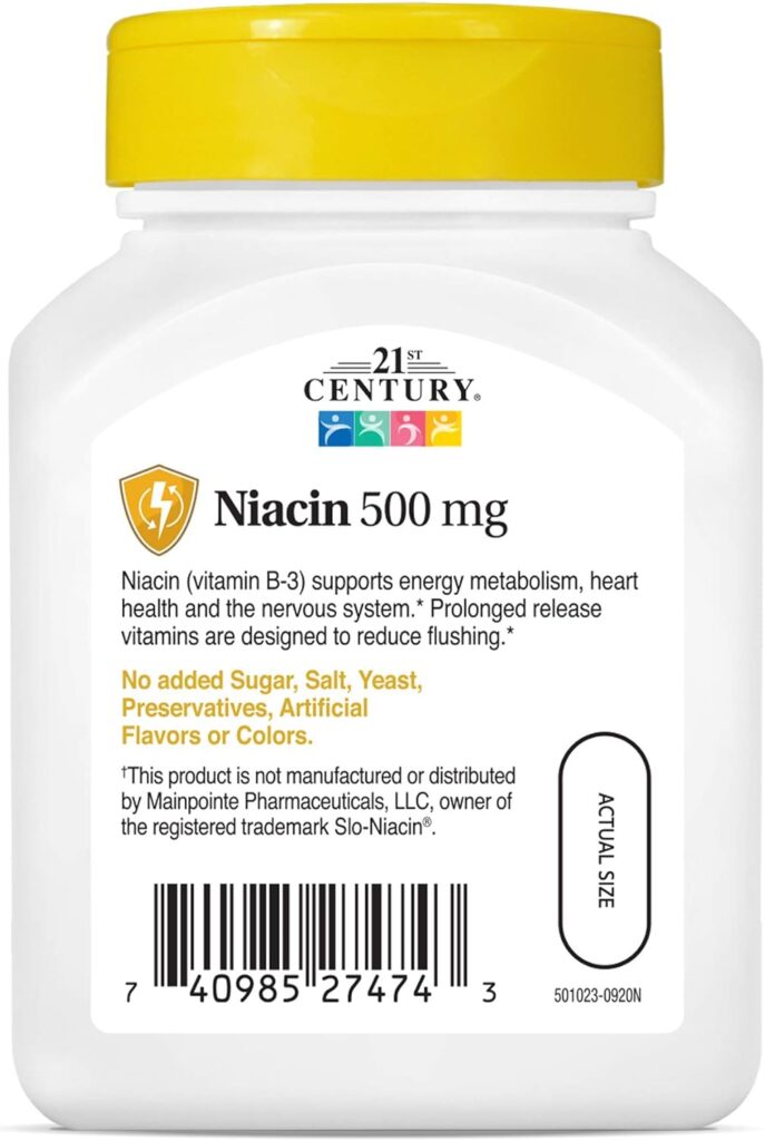 21st Century Niacin 500 mg Prolonged Release Tablets, 100 Count (27474)