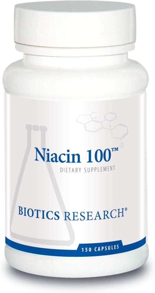 Biotics Research Niacin 1 1 Milligram Niacin, Vitamin B3, Cholesterol, HDL, LDL, Triglyceride, LP, Cardiovascular Health. 15 Caps