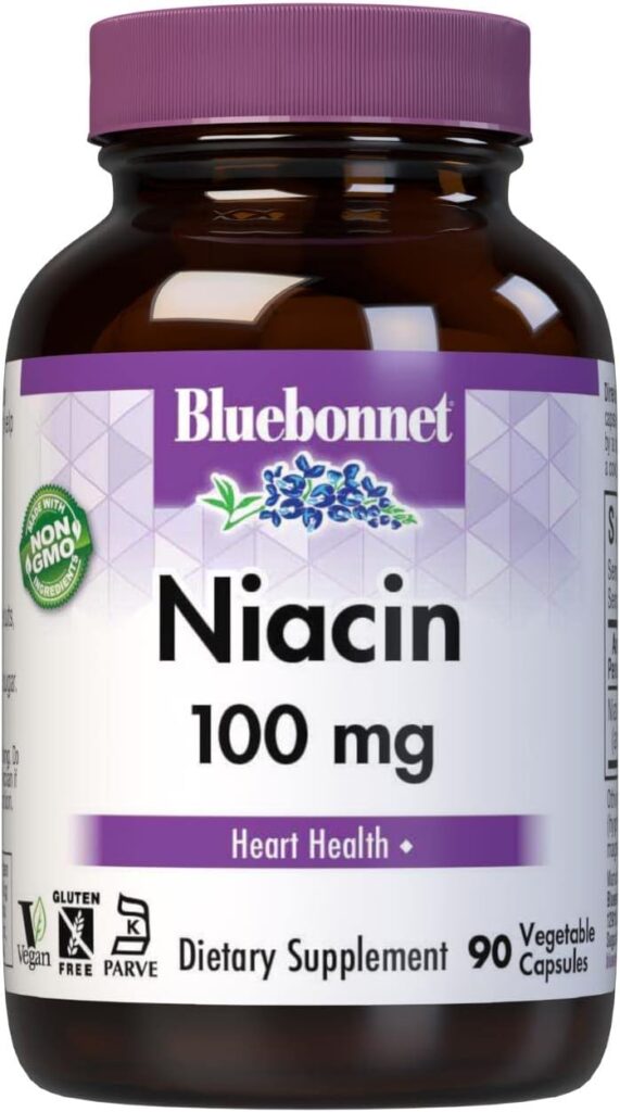 Bluebonnet Niacin 100 mg Vegetable Capsules, 90 Count (743715004597)