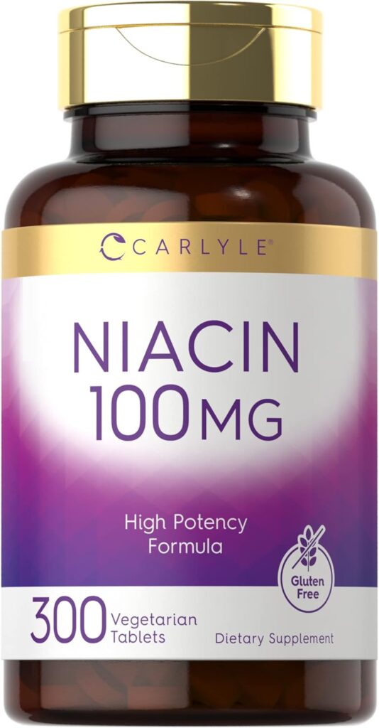 Carlyle Niacin 100mg | 300 Vegetarian Tablets | Non-GMO, Gluten Free | High Potency Formula