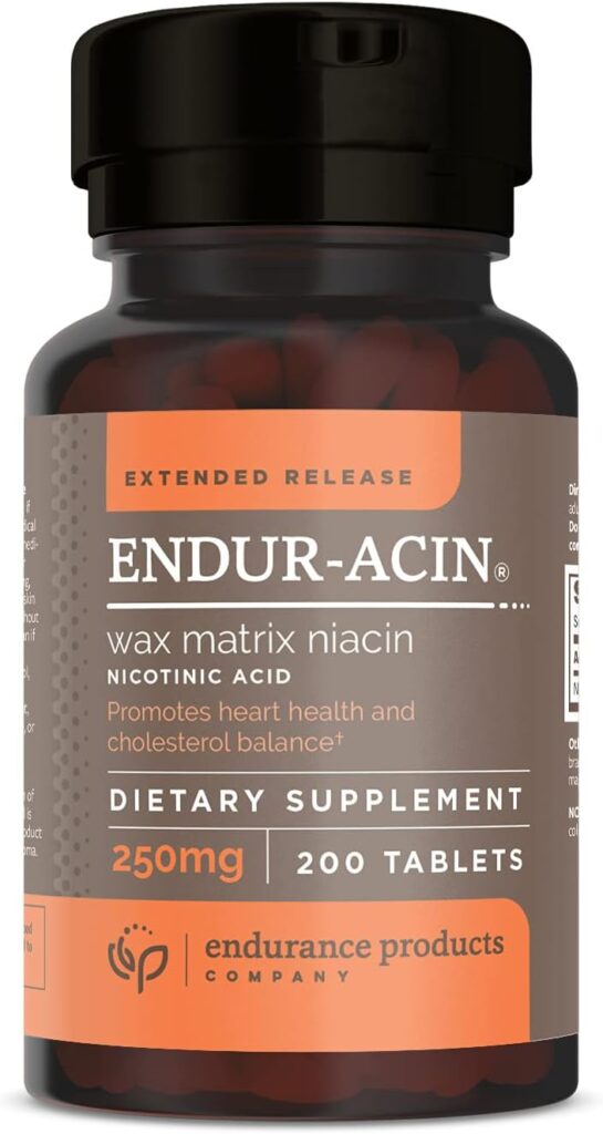 ENDUR-ACIN 250mg Niacin - Extended Release for Optimal Absorption  Low-Flush Vitamin B-3, 200 Tablets - Non-GMO, Vegan, Gluten Free Company