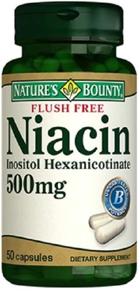 Natures Bounty Flush Free Niacin 500 Mg, 240 Capsules (2 X 120 Count Bottles)