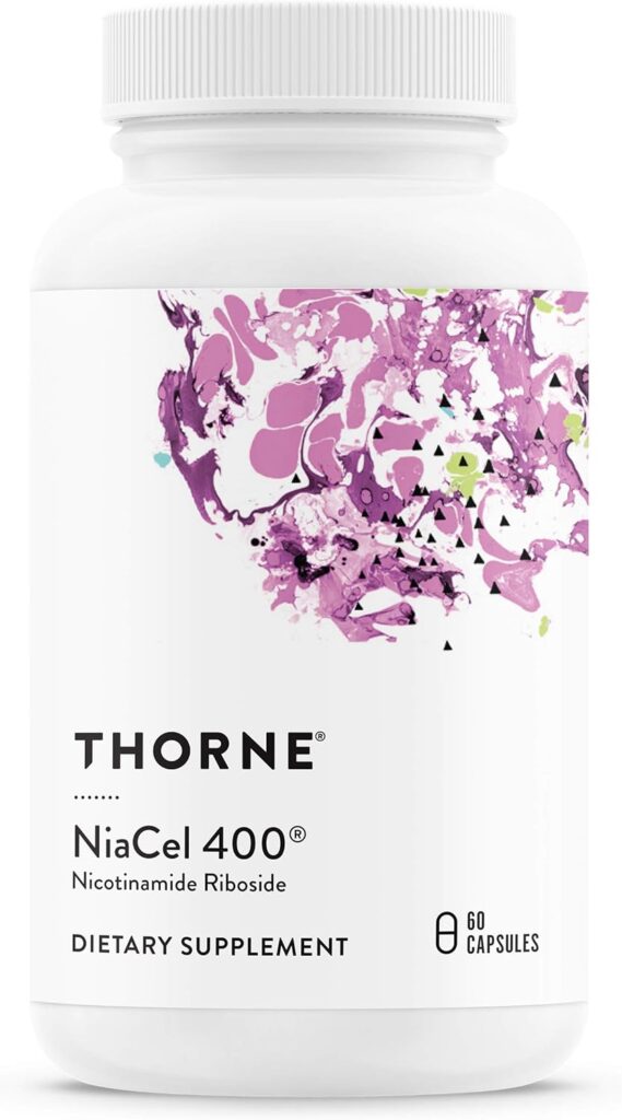 THORNE NiaCel 400 - Nicotinamide Riboside Supplement - Support Healthy Aging, Cellular Energy Production, and Sleep-Wake Cycle - NSF Certified for Sport - Gluten Free - 60 Capsules - 60 Servings