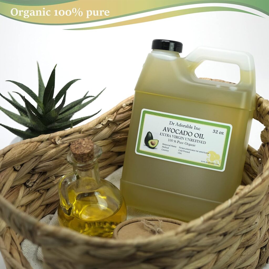 Dr Adorable - 16 oz - Avocado Oil UNREFINED - 100% Pure Natural Organic Cold Pressed Extra Virgin Raw