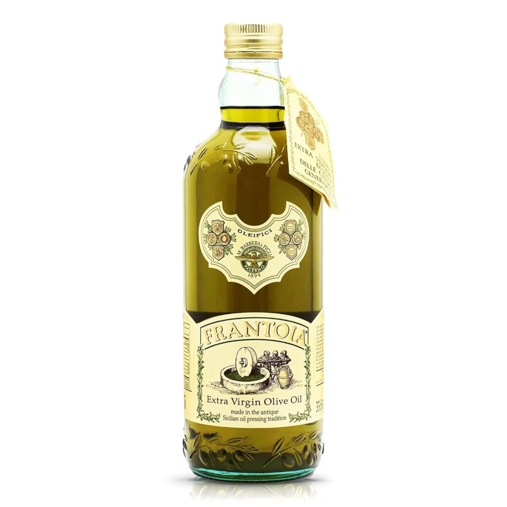 Frantoia Extra Virgin Olive Oil from Italy - Fruity, Unfiltered, Cold Extracted Authentic Sicilian Olive Oil - Fresh Harvest Imported Olive Oil From Italy (33.8 Fl Oz)