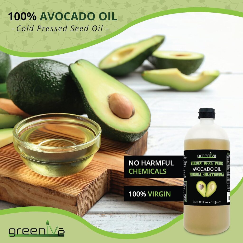 GreenIVe - Avocado Oil - 100% Pure Avocado Oil - Cold Pressed - Virgin - Exclusively on Amazon (128 Ounce (1 Gallon))